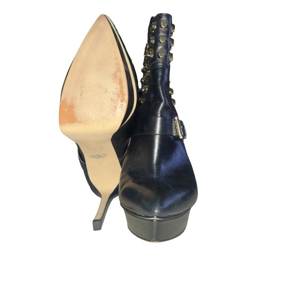 MICHAEL Michael Kors Bryn Leather Chic Heeled Studded Steampunk Sexy Party Boots - Picture 8 of 17